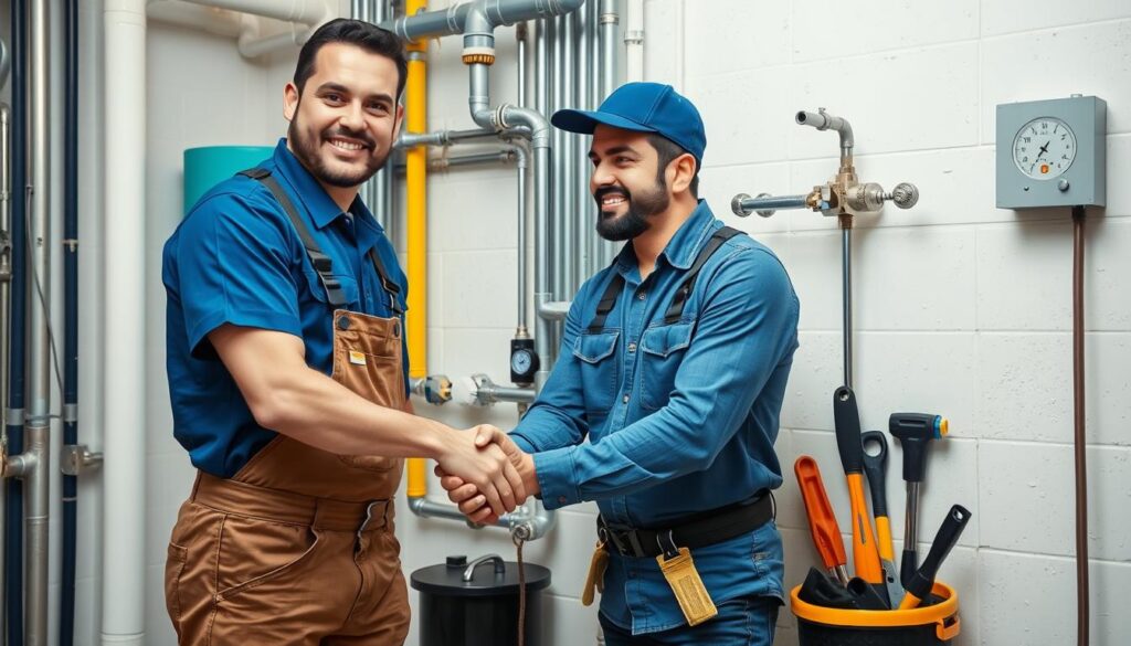 معلم سباك بجدة محترف ينهي عمله بإتقان ويصافح العميل معلم سباك بجدة محترف ينهي عمله بإتقان ويصافح العميل
