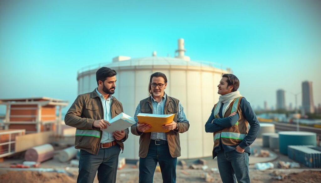 فريق عمل مدرب في شركة عزل خزانات بجدة